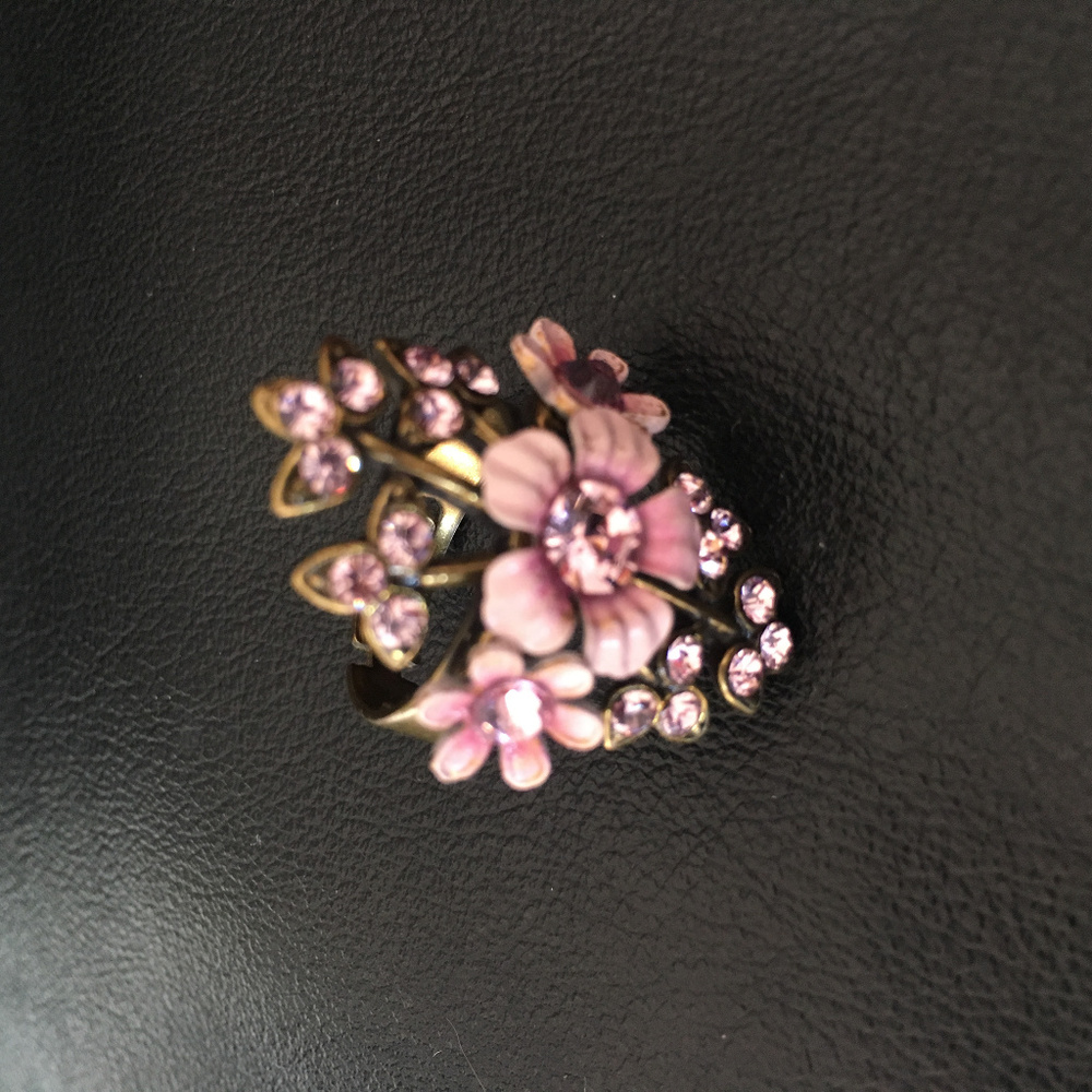 Michal Negrin pink Swarovski Crystal flowers Women